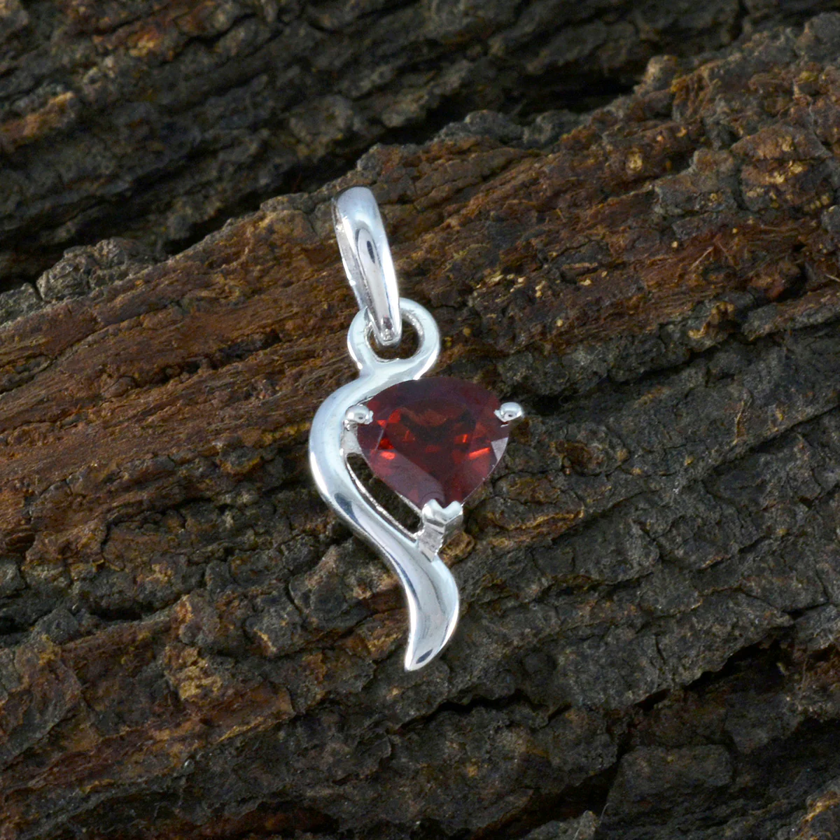 Garnet Minimalist Korean 925 Silver Solitaire Yuki propsel Red Pendant Jewelry - Image 2