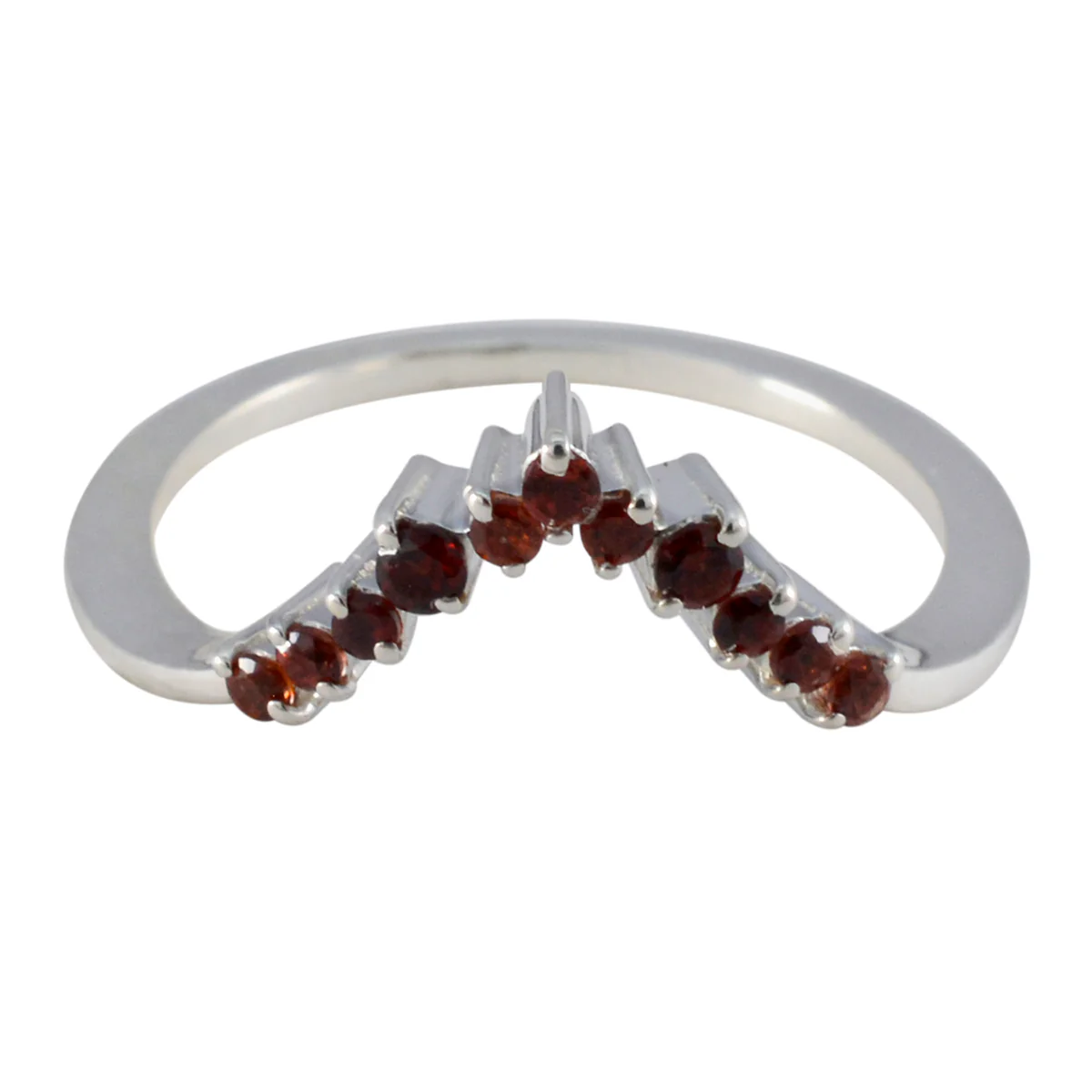 Garnet multiple Turkish Sterling Silver Red Gems Delicate crown Ring Jewelry - Image 3