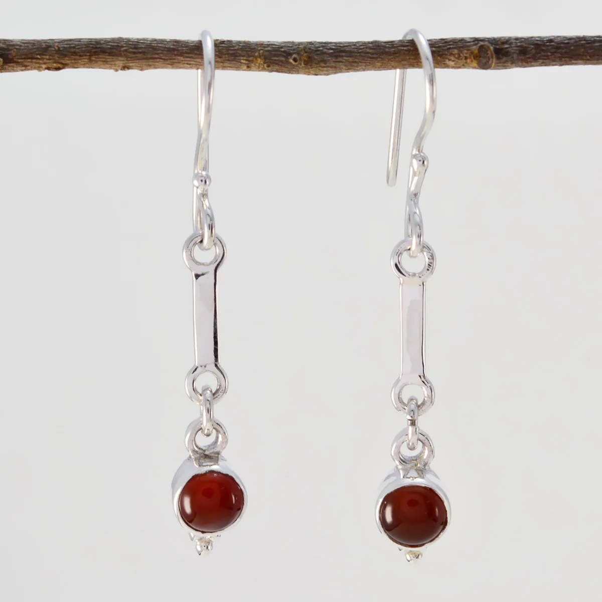 Garnet Russian Alice multiple Dangle Red 92.5 Silver Earring - Image 2