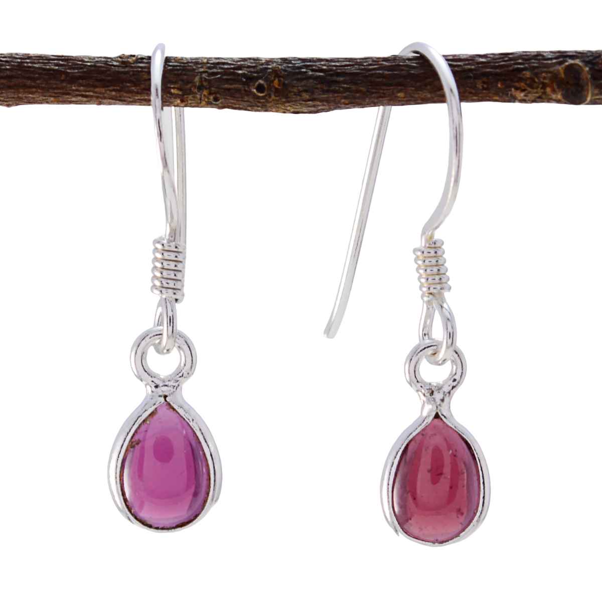 Garnet Russian Milagros multiple Dangle Red Silver Earring