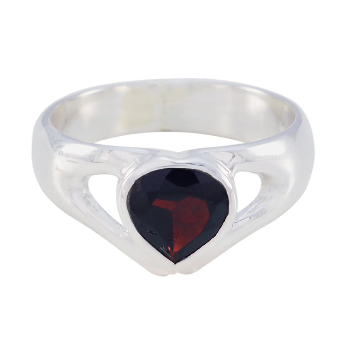 Garnet Solitaire African 92.5 Silver Red Gemstones Tiny Glamorous Ring Jewelry - Image 3