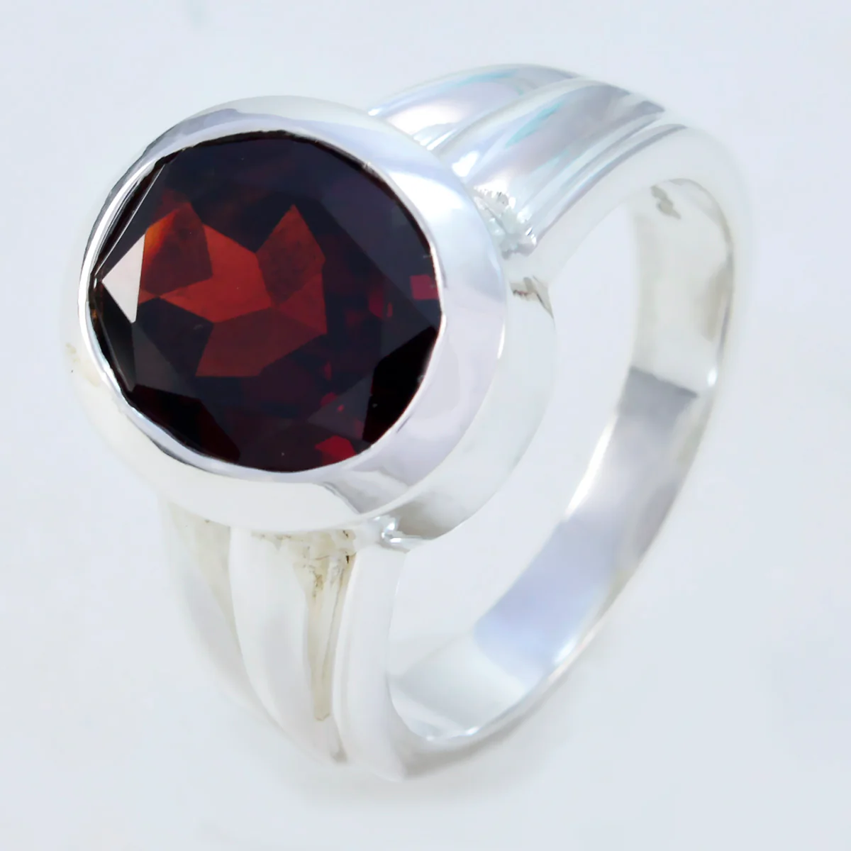 Garnet Solitaire African 925 Silver Red Gems Eye-catching Promise Ring Jewellery - Image 2