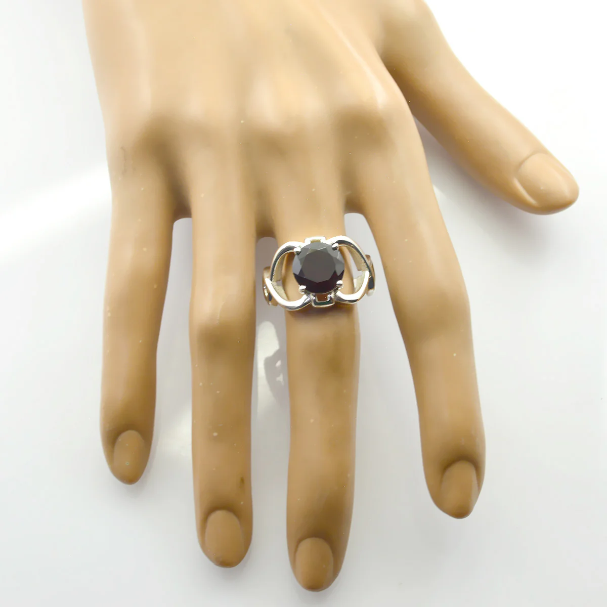 Garnet Solitaire African 925 Sterling Silver Red Gemstones Minimal Contemporary Ring Jewelry - Image 2