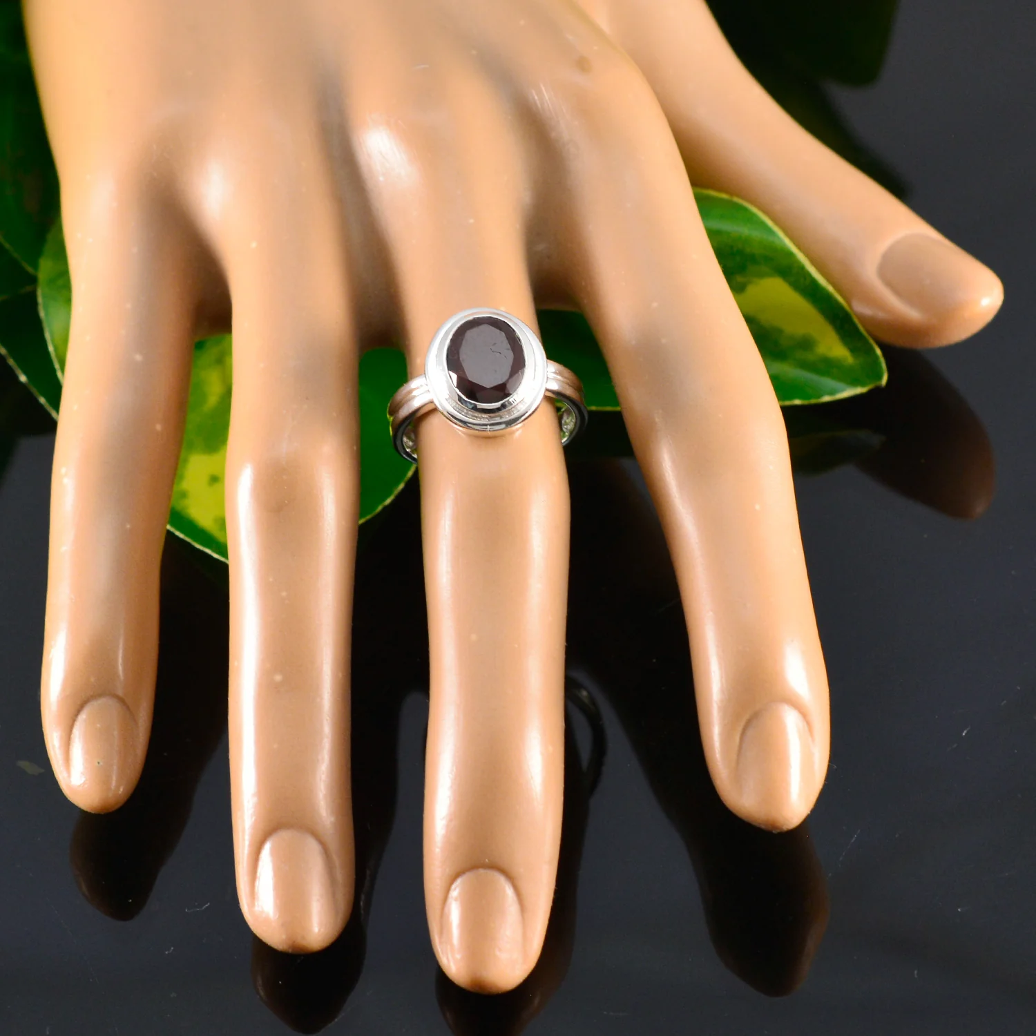 Garnet Solitaire African Sterling Silver Red Gemstones Classic Luxurious Ring Jewelry - Image 5