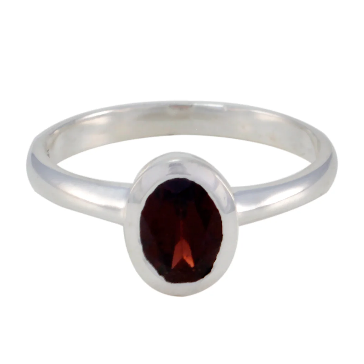Garnet Solitaire American 92.5 Silver Red Gems Delicate Graceful Ring Jewelry - Image 3