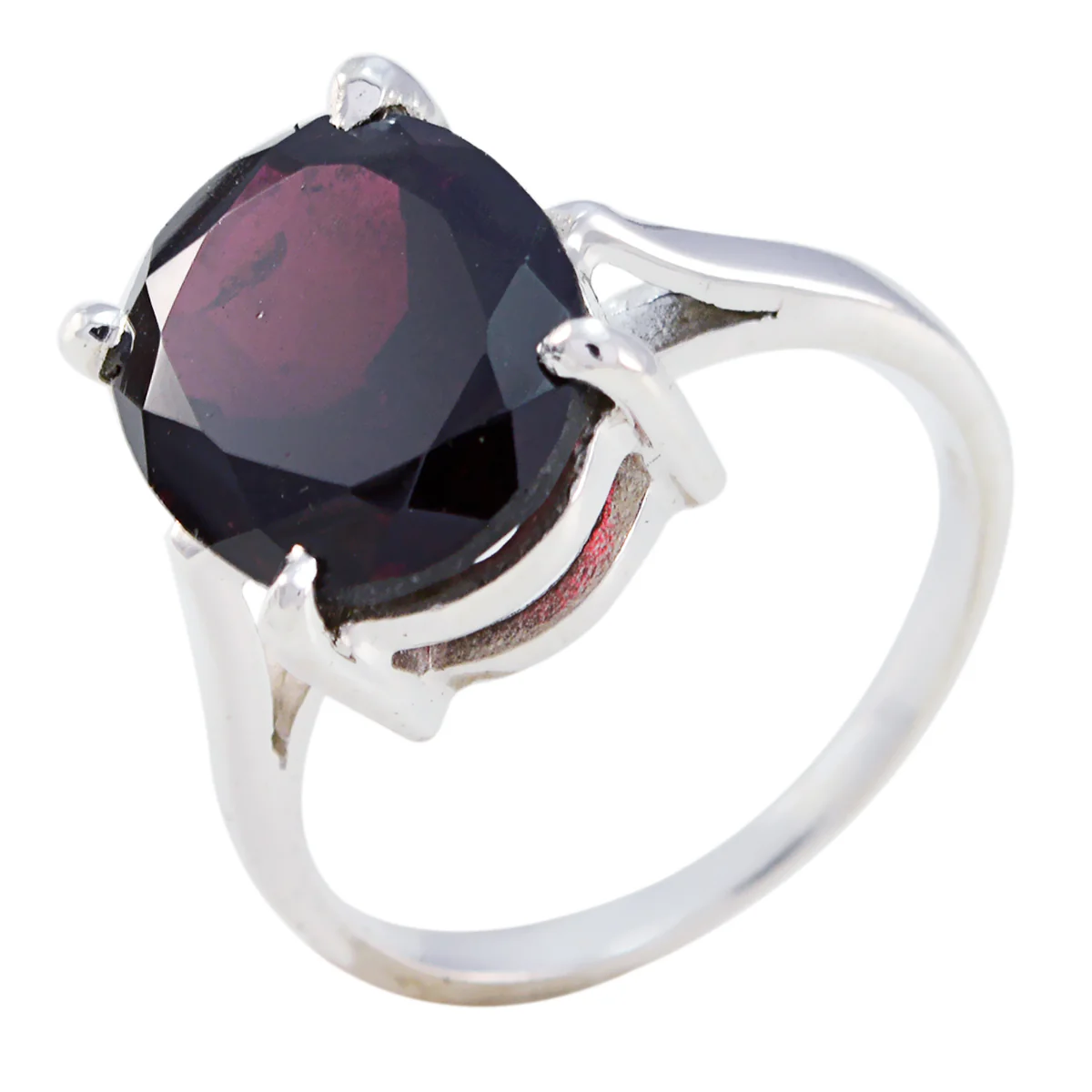 Garnet Solitaire Egyptian 925 Silver Red Gemstone Featherlight Boho Ring Jewelry - Image 2