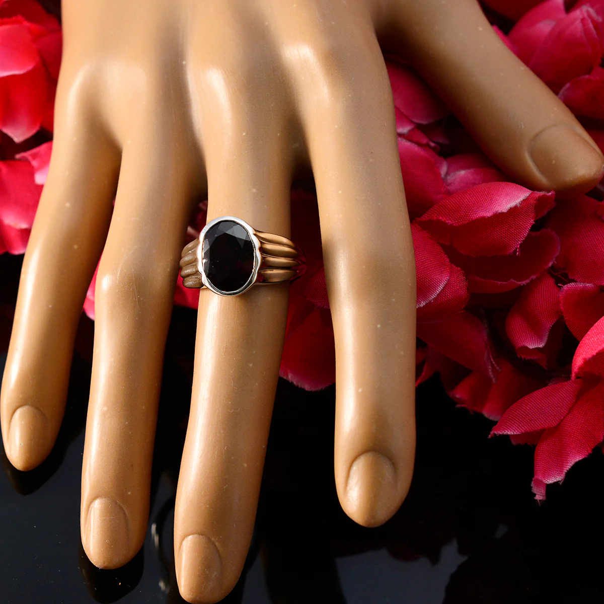 Garnet Solitaire Egyptian Silver Red Gemstone Eye-catching propsel Ring Jewelry - Image 5
