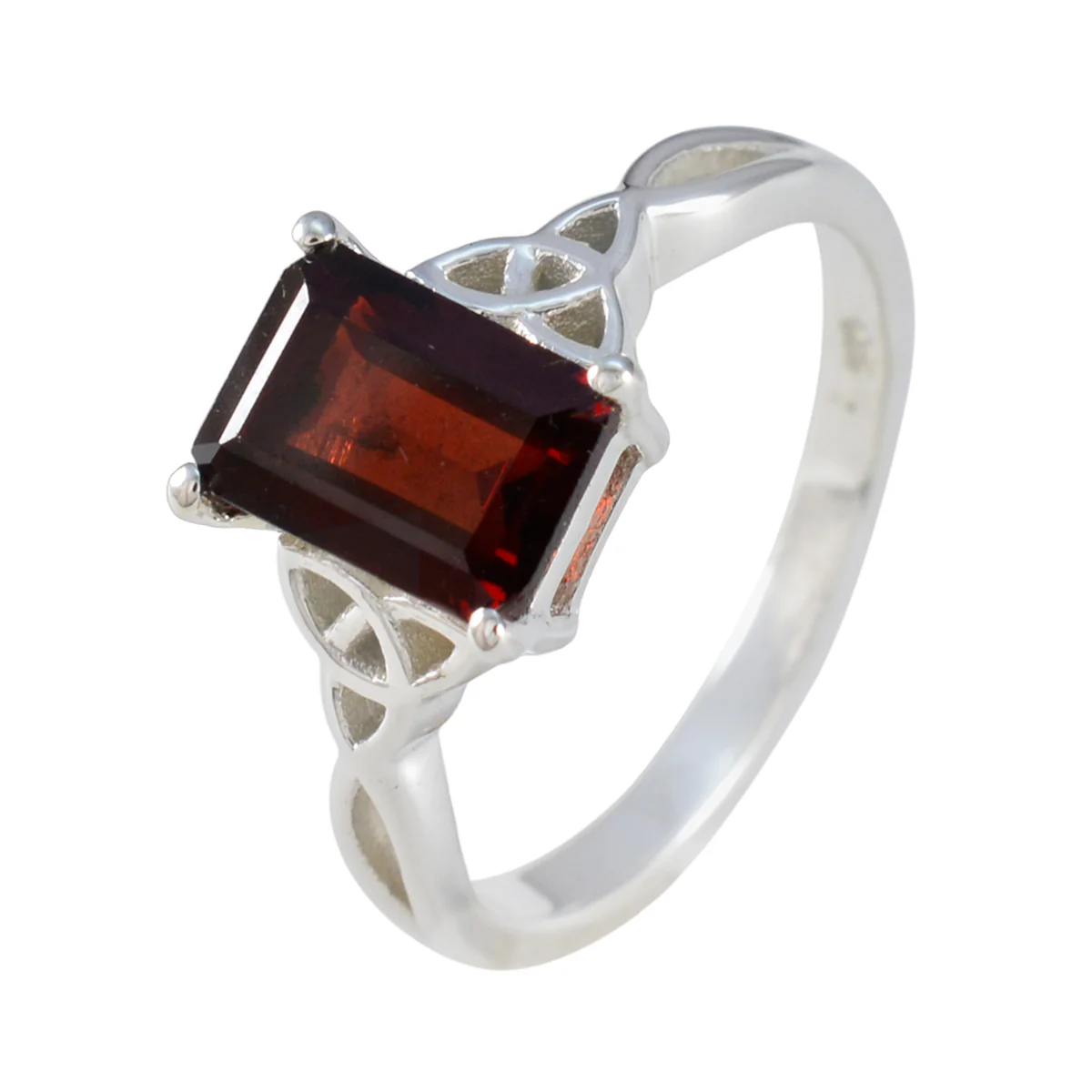 Garnet Solitaire French 925 Sterling Silver Red Gemstone Featherlight Boho Ring Jewelry - Image 2