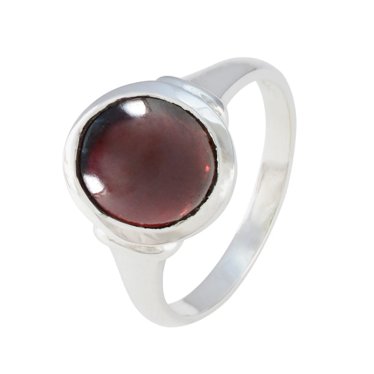 Garnet Solitaire French Silver Red Gemstones Minimal Boho Ring Jewellery - Image 2
