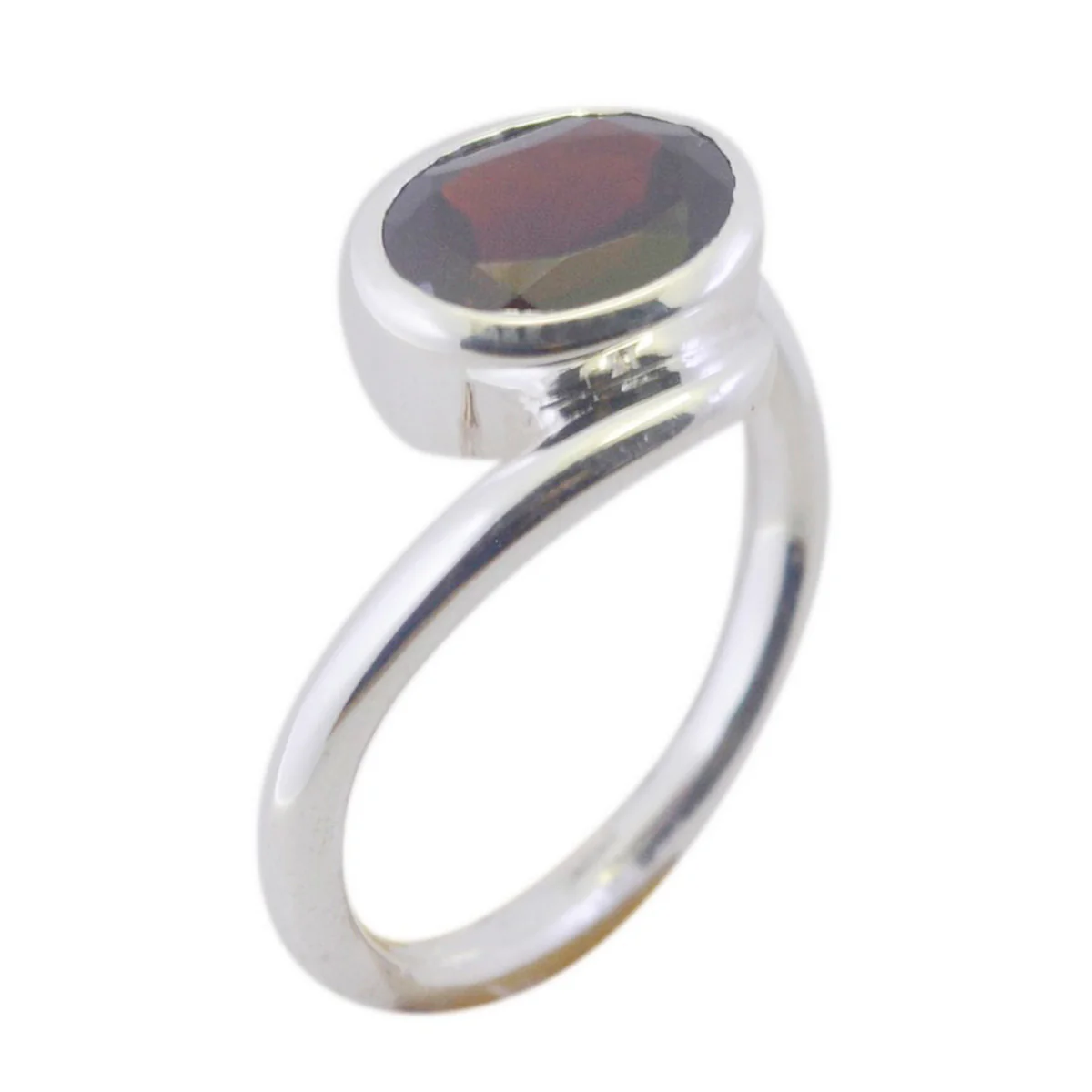 Garnet Solitaire German 925 Silver Red Gems Minimal Traditional Ring Jewellery - Image 2