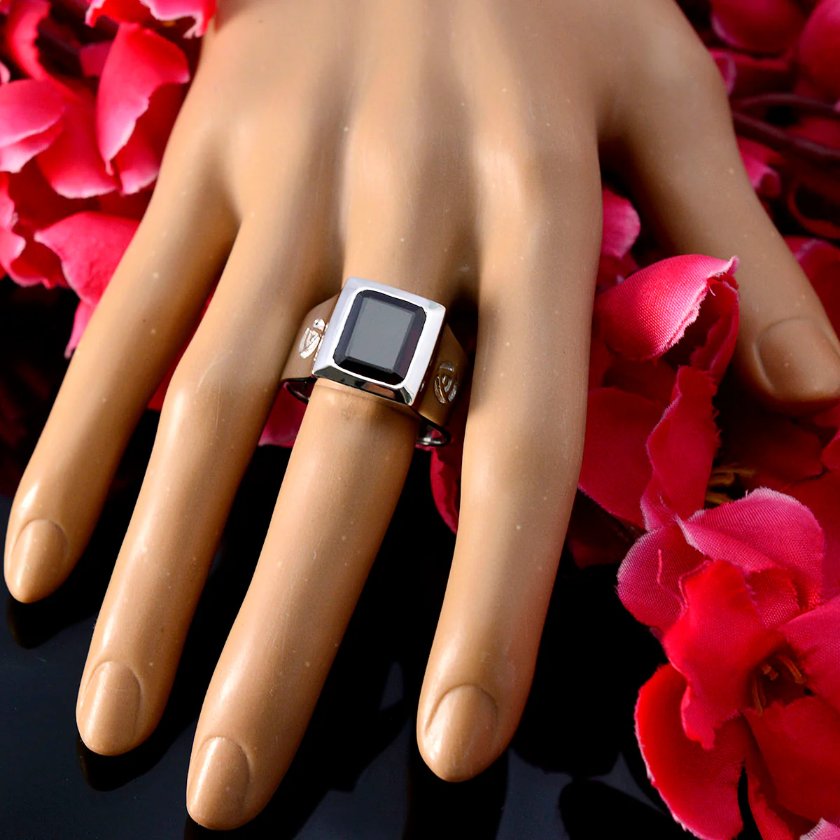 Garnet Solitaire Indian 92.5 Silver Red Gemstone Essential  Armor Ring Jewelry - Image 5
