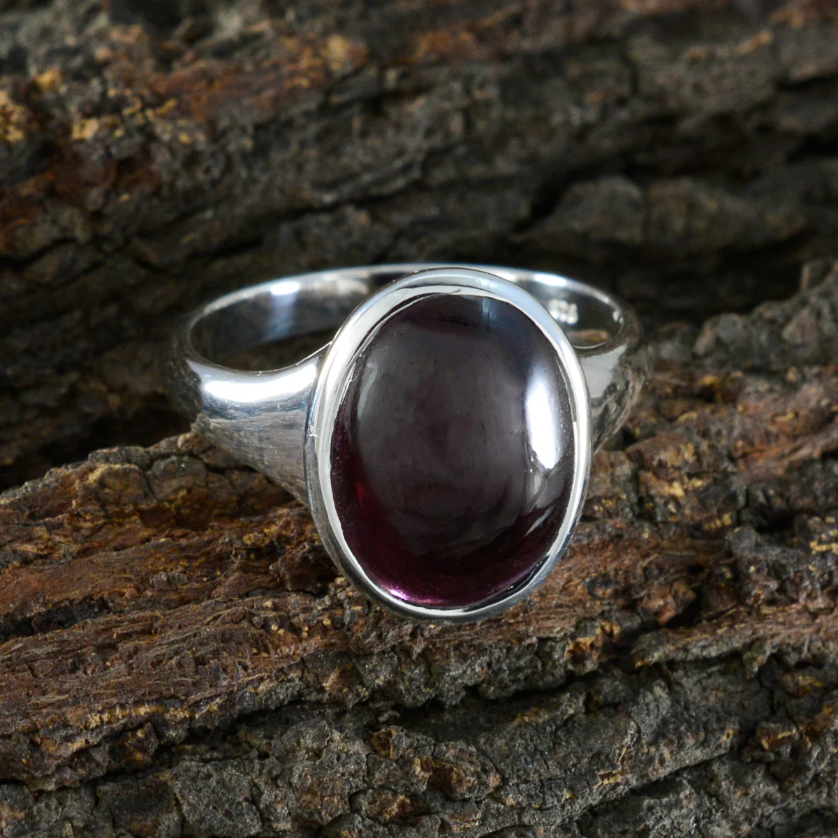 Garnet Solitaire Indian 925 Sterling Silver Red Gemstone Minimal Boho Ring Jewellery - Image 3