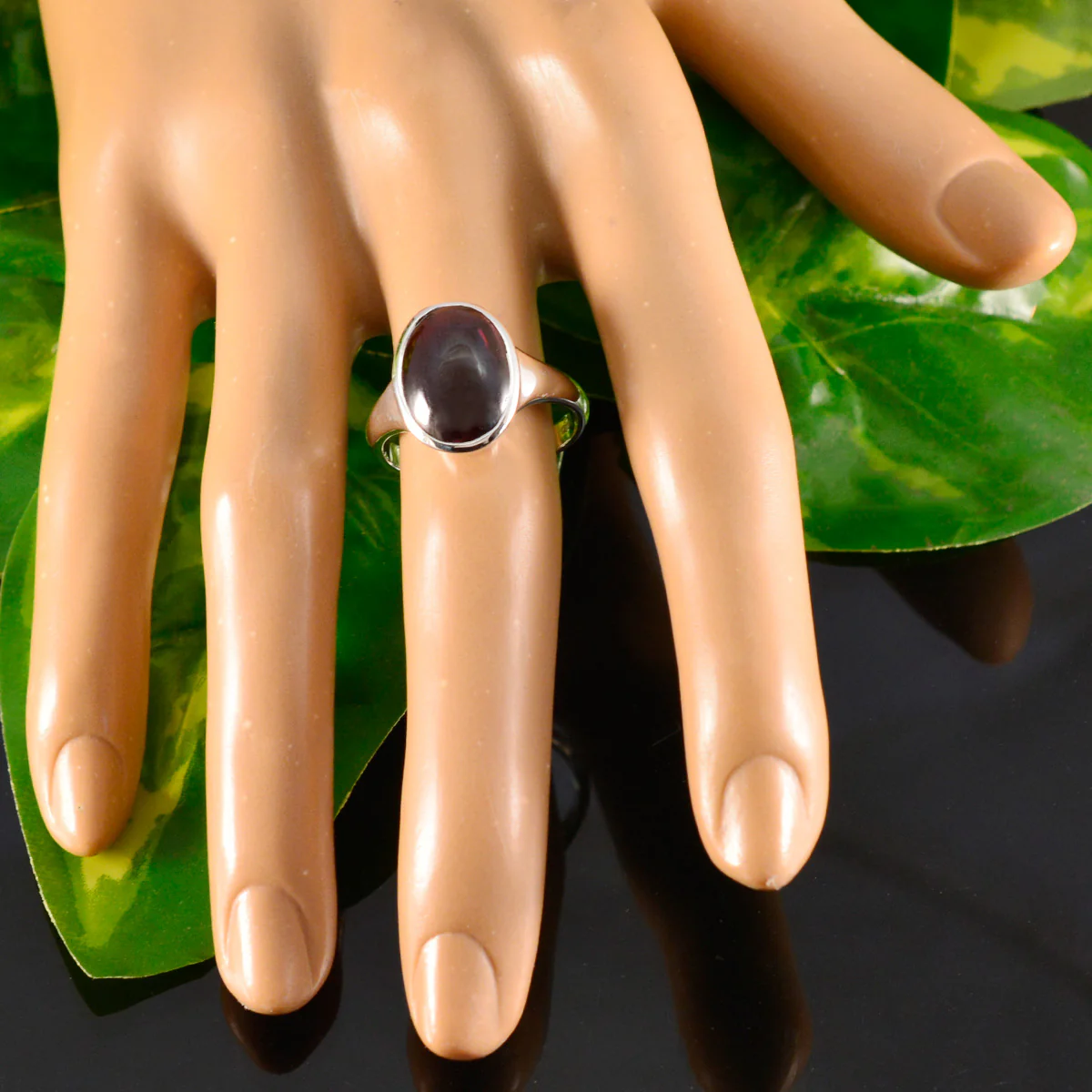 Garnet Solitaire Indian 925 Sterling Silver Red Gemstone Minimal Boho Ring Jewellery - Image 5