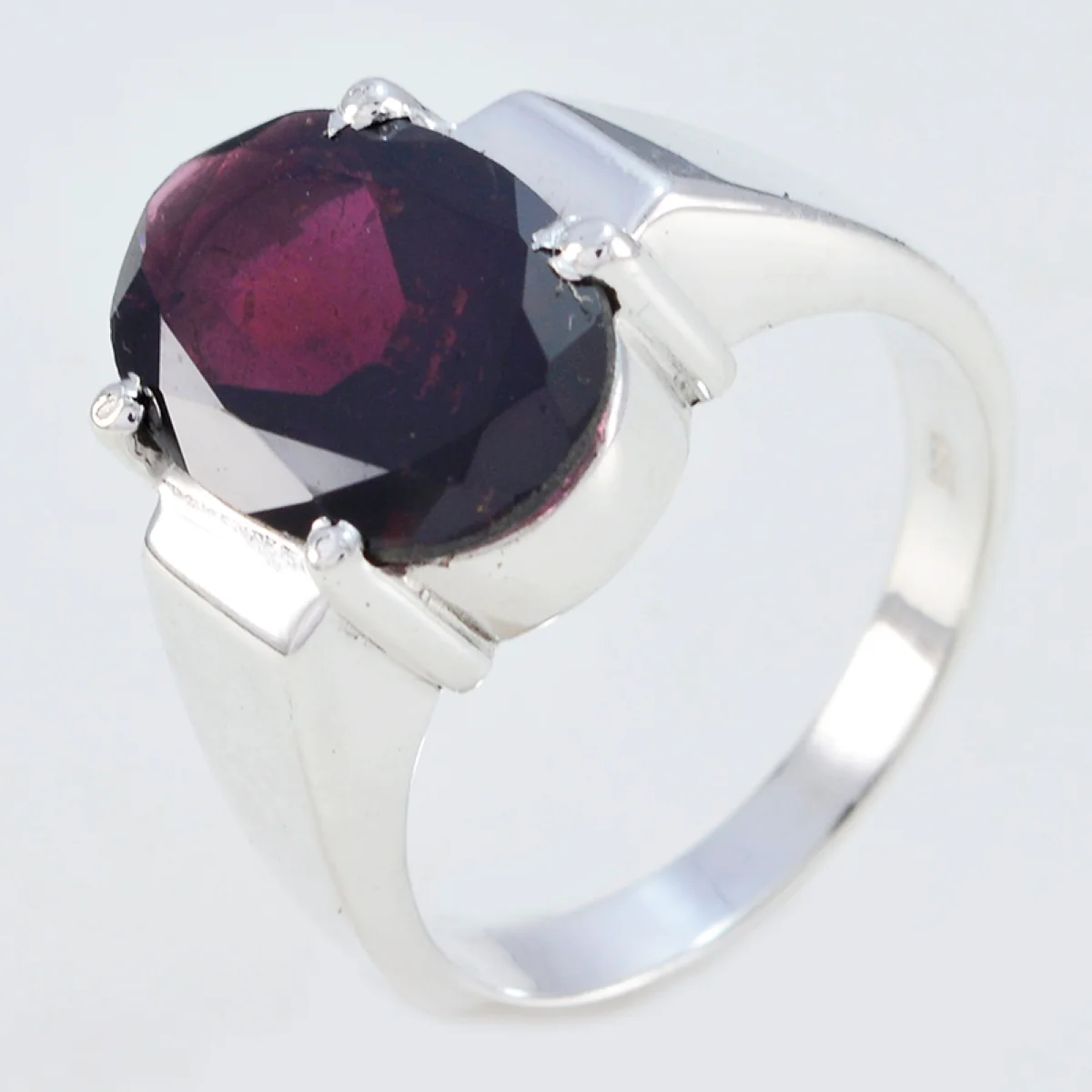 Garnet Solitaire Indian 925 Sterling Silver Red Gemstone Versatile Vintage Ring Jewellery - Image 2