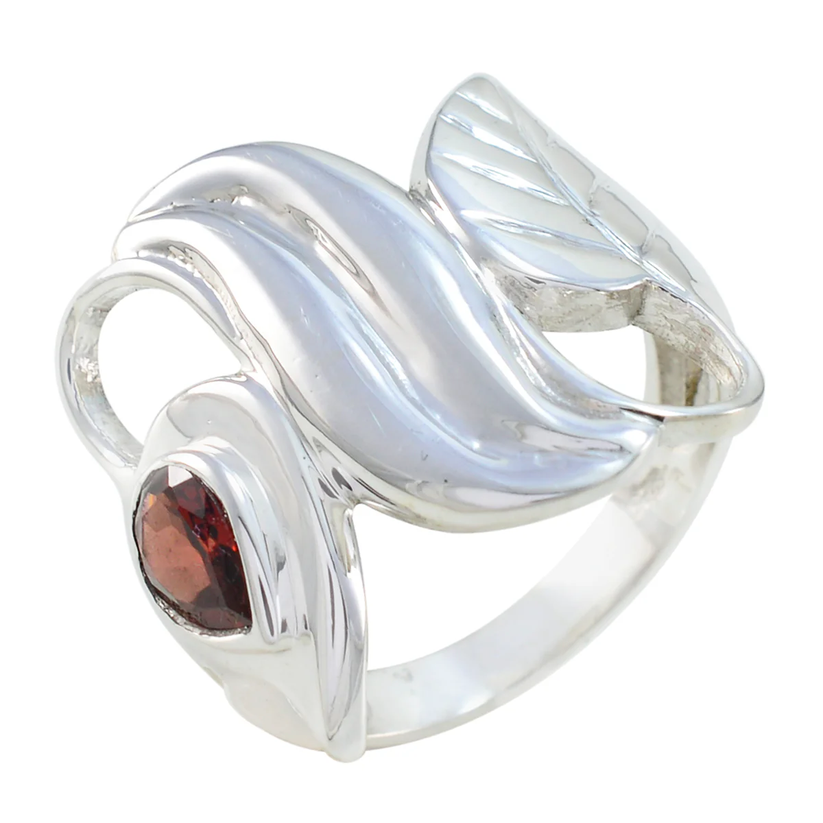 Garnet Solitaire Indian Silver Red Gems Minimal propsel Ring Jewelry - Image 2