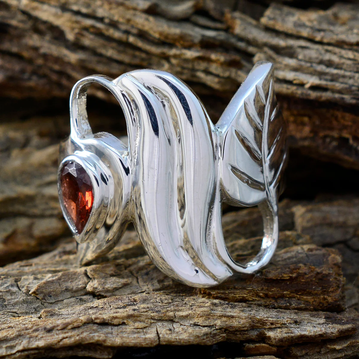 Garnet Solitaire Indian Silver Red Gems Minimal propsel Ring Jewelry - Image 3