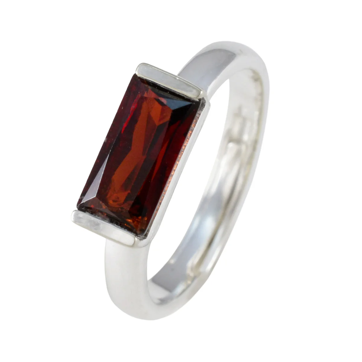 Garnet Solitaire Japanese 925 Silver Red Gemstone Whisper-thin Luxurious Ring Jewelry - Image 2
