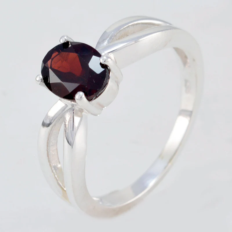Garnet Solitaire Japanese Sterling Silver Red Gemstone Delicate Romantic Ring Jewelry - Image 2