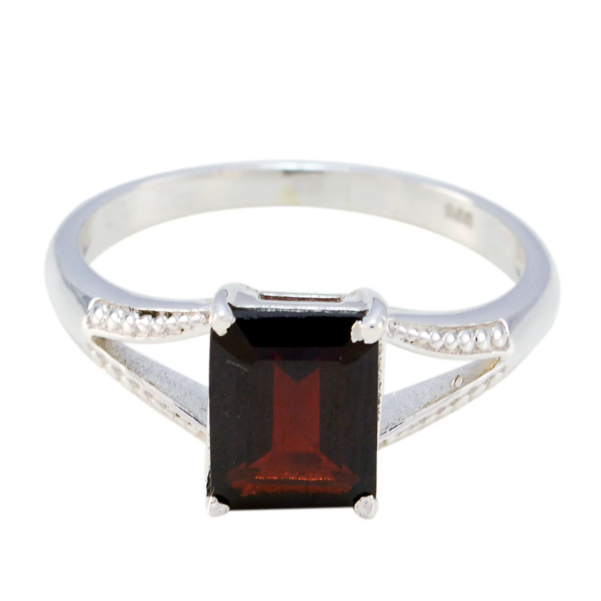 Garnet Solitaire Korean Silver Red Gems Whisper-thin Romantic Ring Jewellery - Image 3