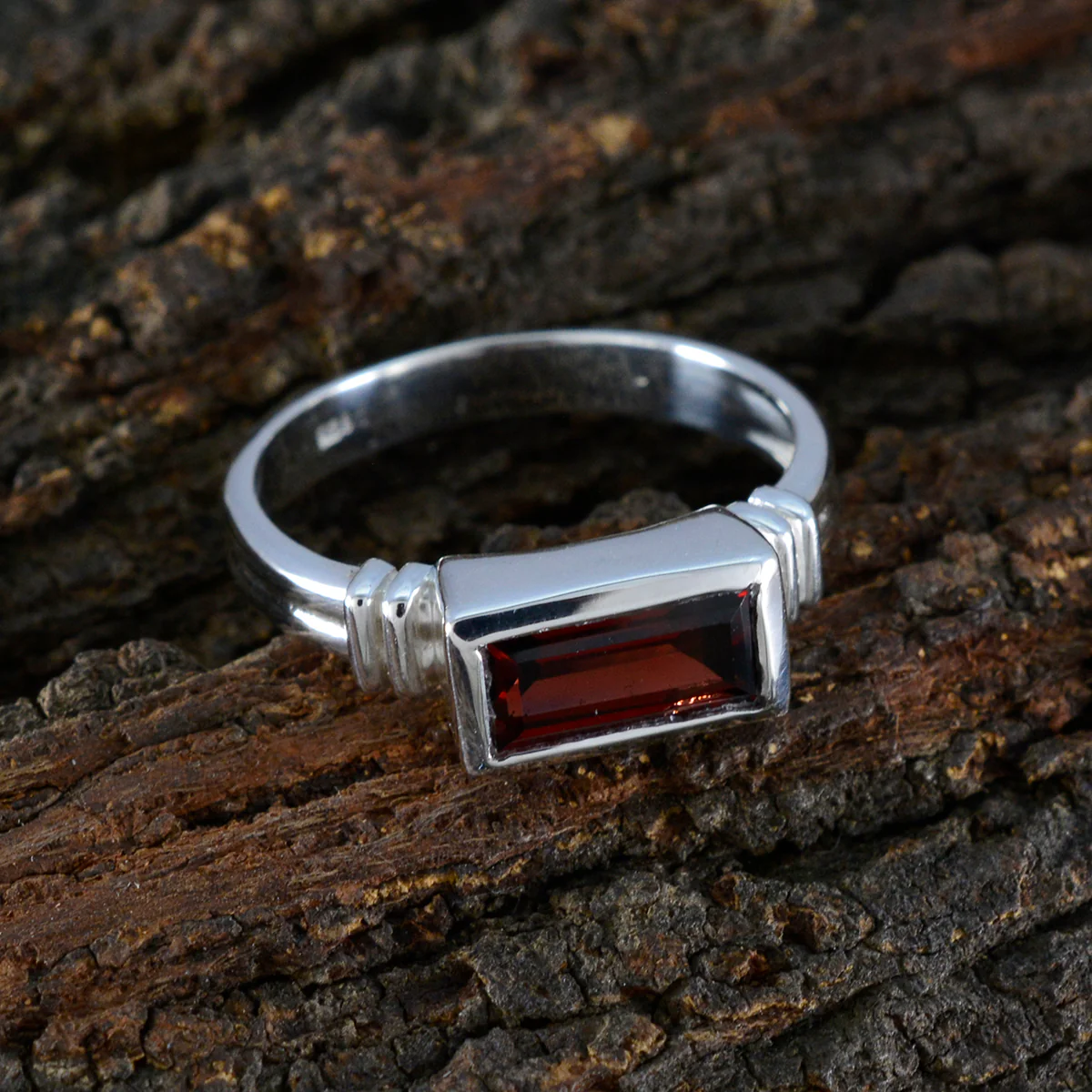 Garnet Solitaire Moroccan 925 Silver Red Gems Minimal Boho Ring Jewelry - Image 3