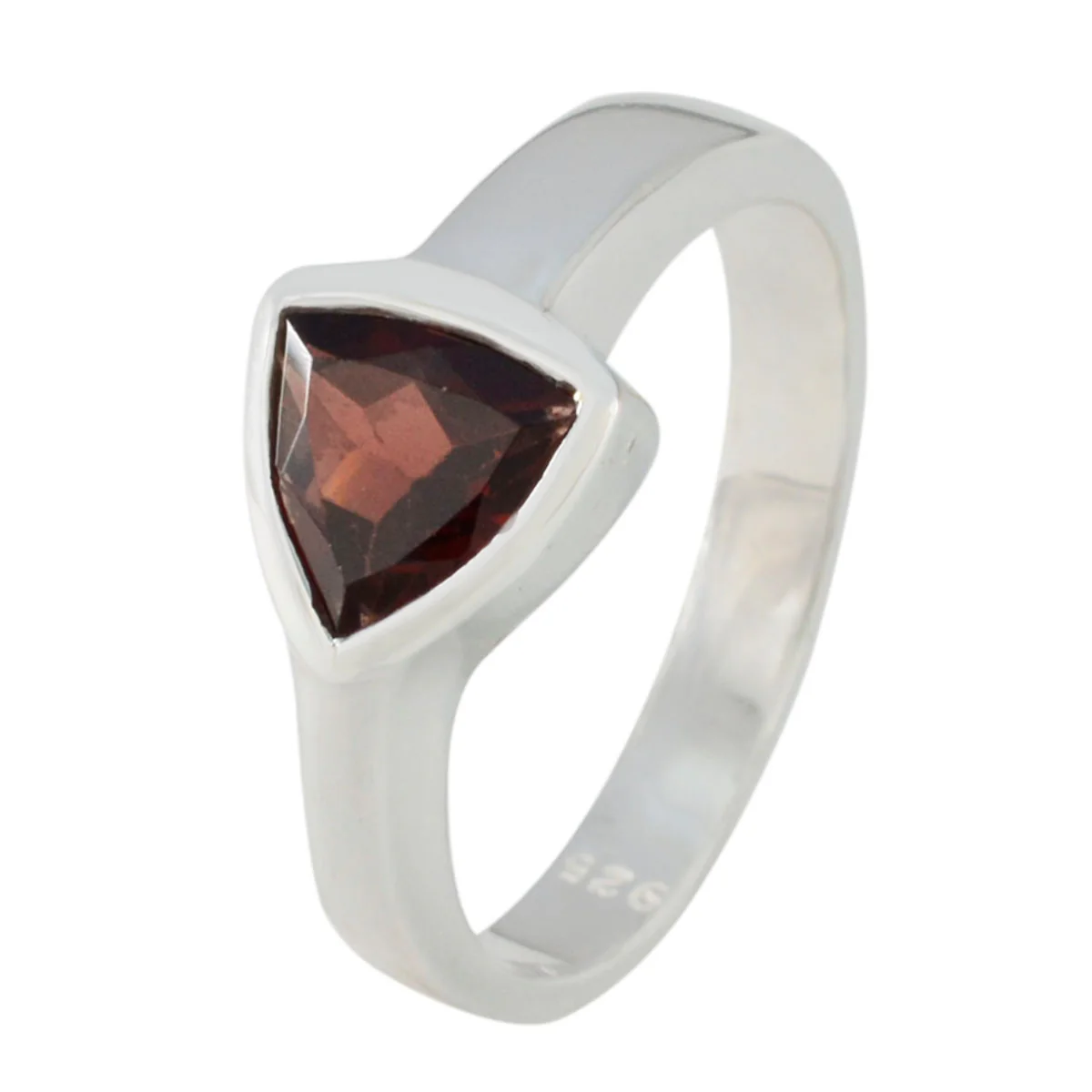 Garnet Solitaire Turkish 925 Sterling Silver Red Gemstones Tiny Geometric Ring Jewellery - Image 2