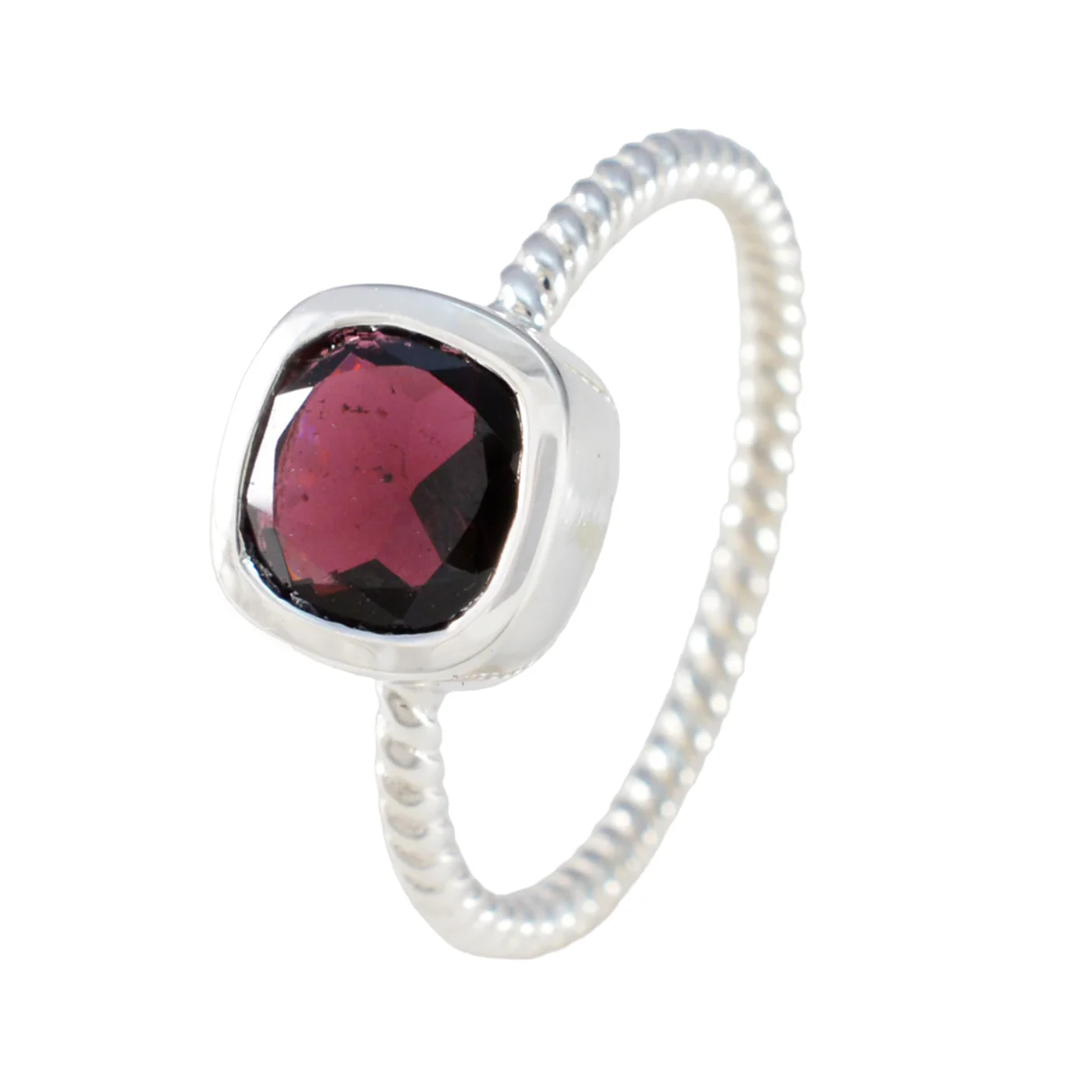 Garnet Solitaire Turkish Silver Red Gems Dainty Sophisticated Ring Jewelry - Image 2
