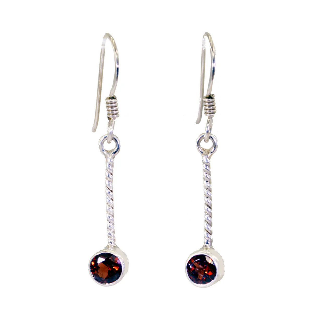 Garnet Spanish Ivy multiple Dangle Red 925 Sterling Silver Earring