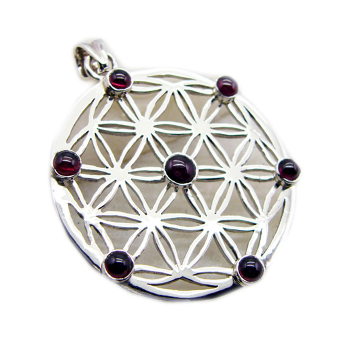 Garnet Statement German Sterling Silver multiple Laura Filigree Red Pendant Jewellery - Image 2