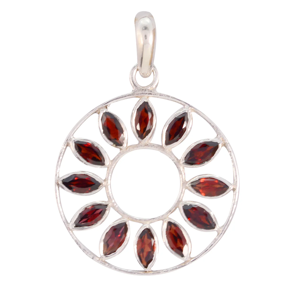 Garnet Tiny Egyptian Sterling Silver multiple Camila Cocktail Red Pendant Jewellery - Image 2