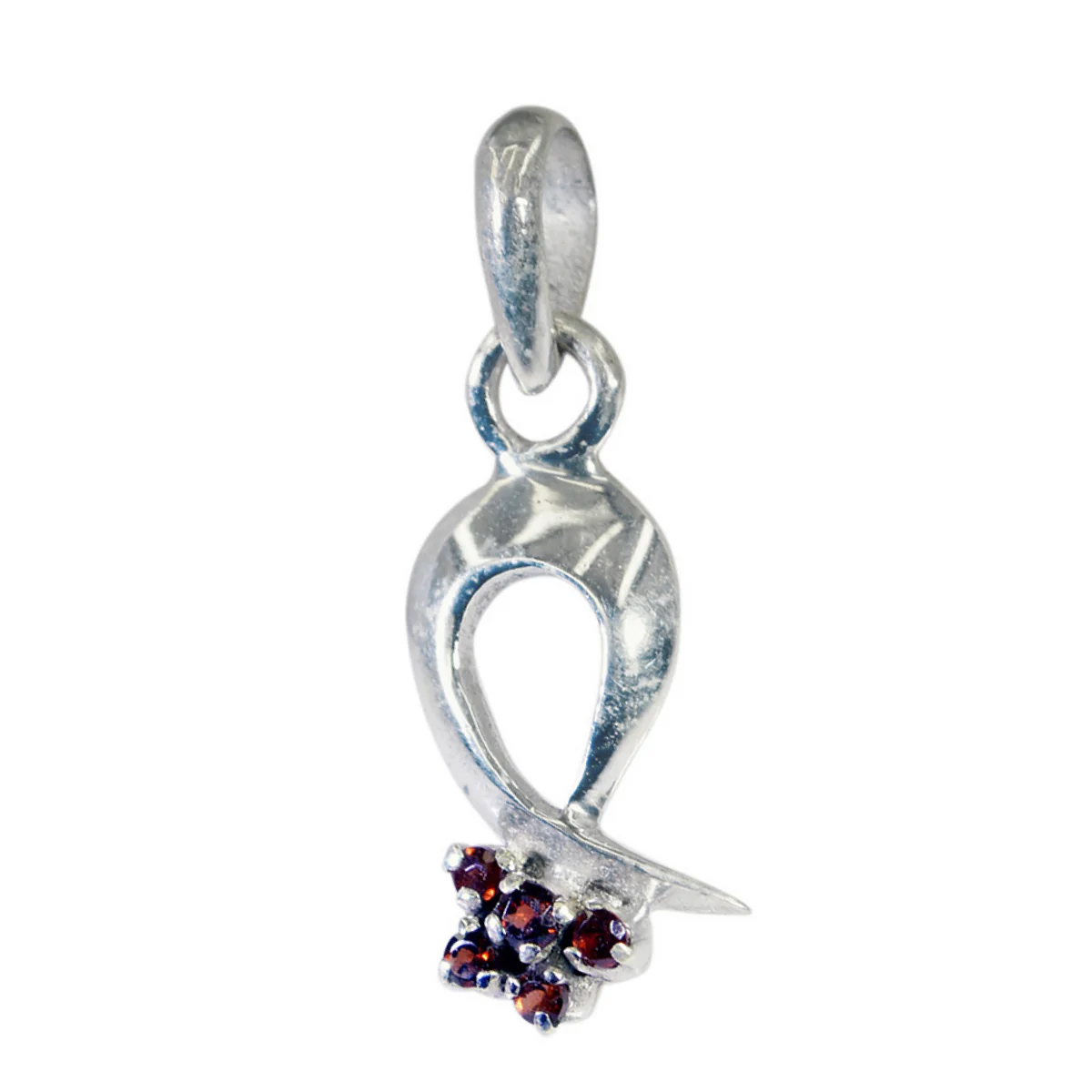 Garnet Whisper-thin Latin American Sterling Silver Penta Laura Sophisticated Red Pendant Jewellery