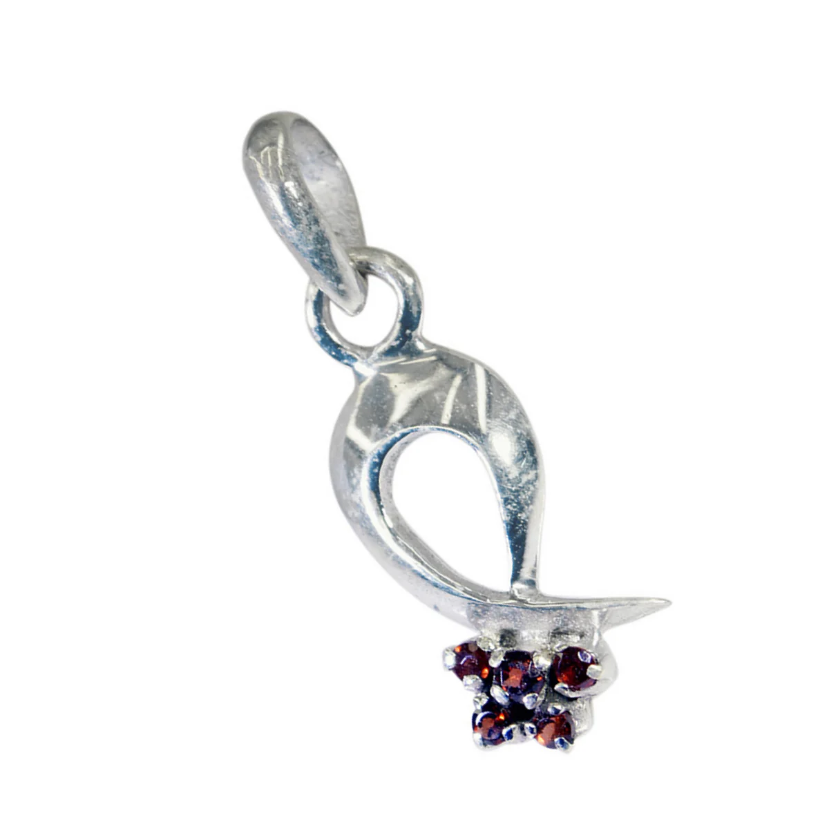 Garnet Whisper-thin Latin American Sterling Silver Penta Laura Sophisticated Red Pendant Jewellery - Image 2