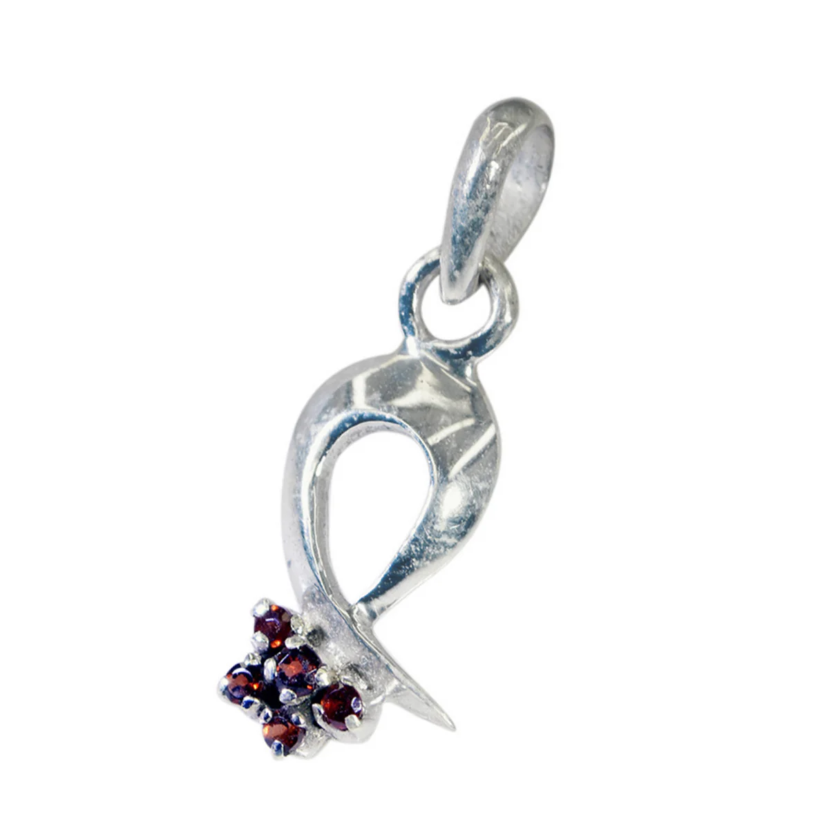 Garnet Whisper-thin Latin American Sterling Silver Penta Laura Sophisticated Red Pendant Jewellery - Image 3