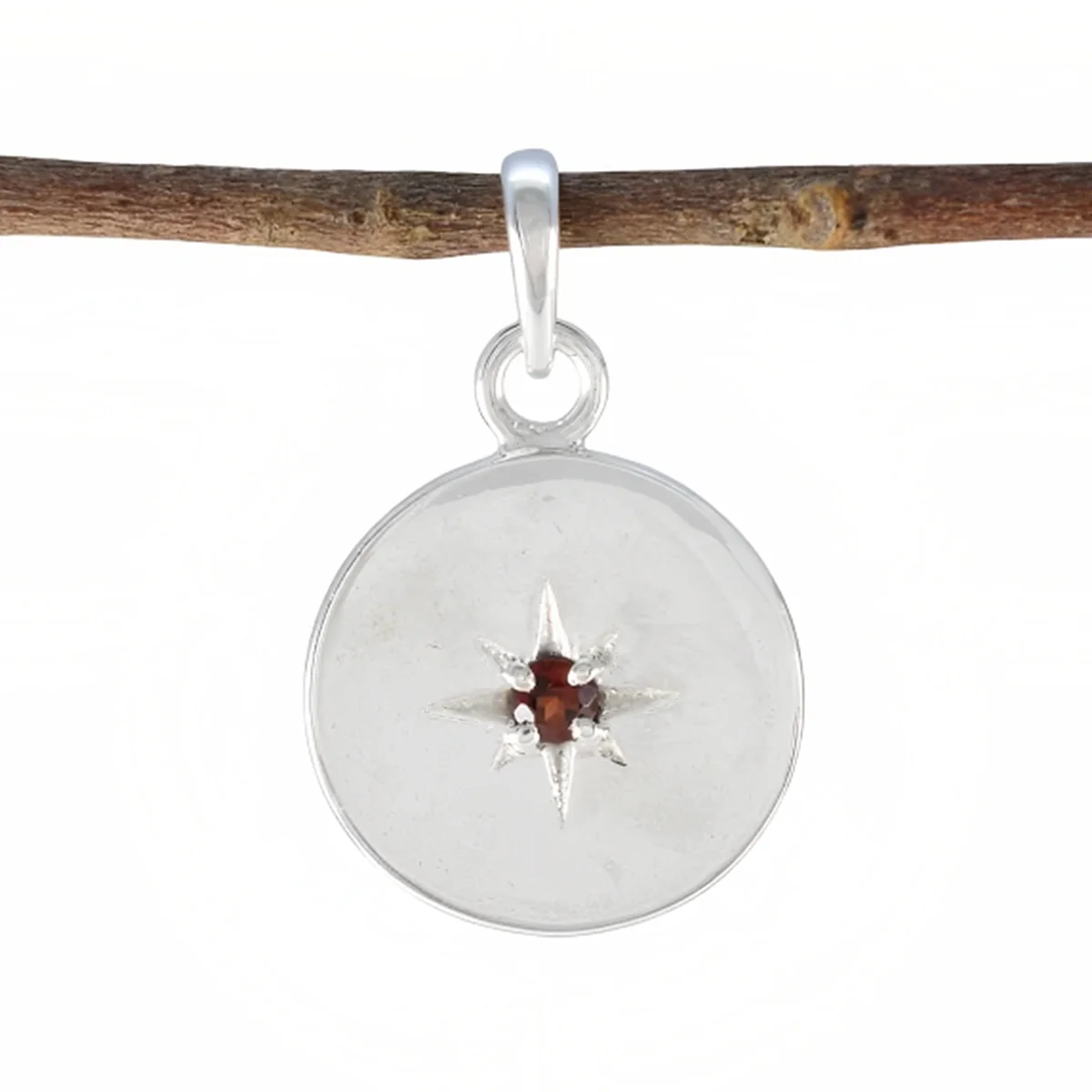 Garnet Whisper-thin Spanish 92.5 Silver Solitaire Amelia Cocktail Red Pendant Jewellery