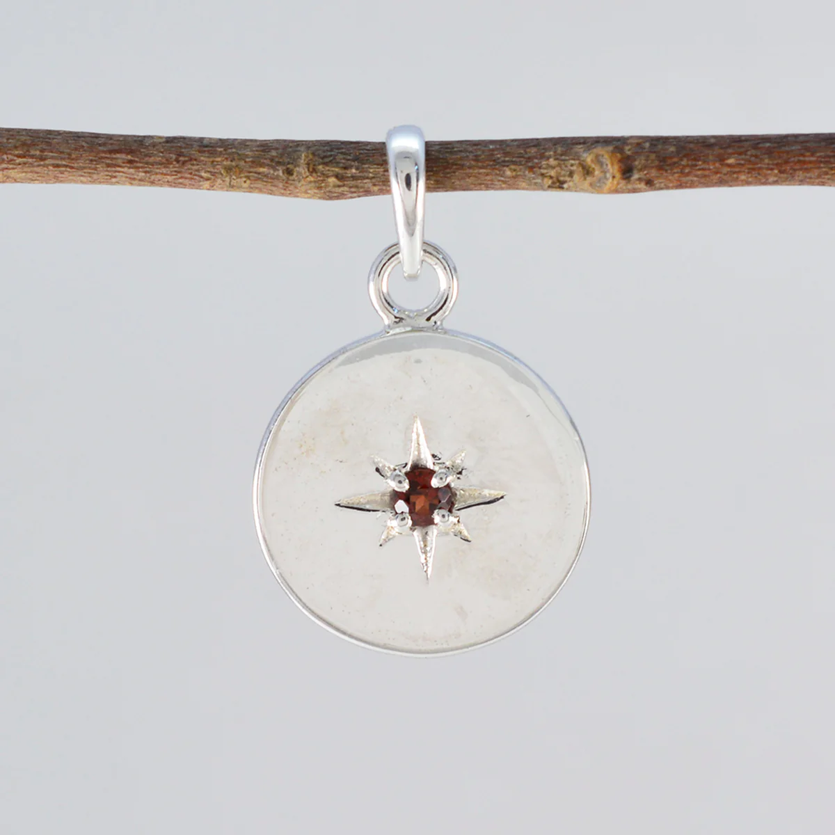 Garnet Whisper-thin Spanish 92.5 Silver Solitaire Amelia Cocktail Red Pendant Jewellery - Image 2