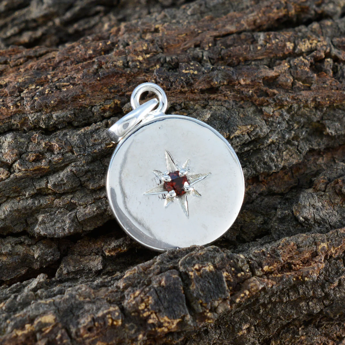 Garnet Whisper-thin Spanish 92.5 Silver Solitaire Amelia Cocktail Red Pendant Jewellery - Image 3