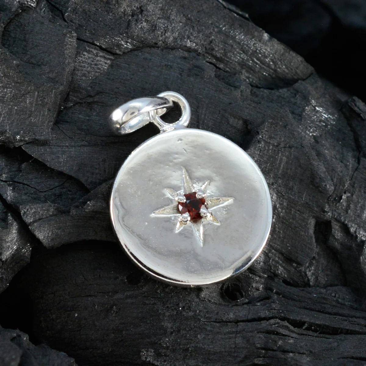Garnet Whisper-thin Spanish 92.5 Silver Solitaire Amelia Cocktail Red Pendant Jewellery - Image 4