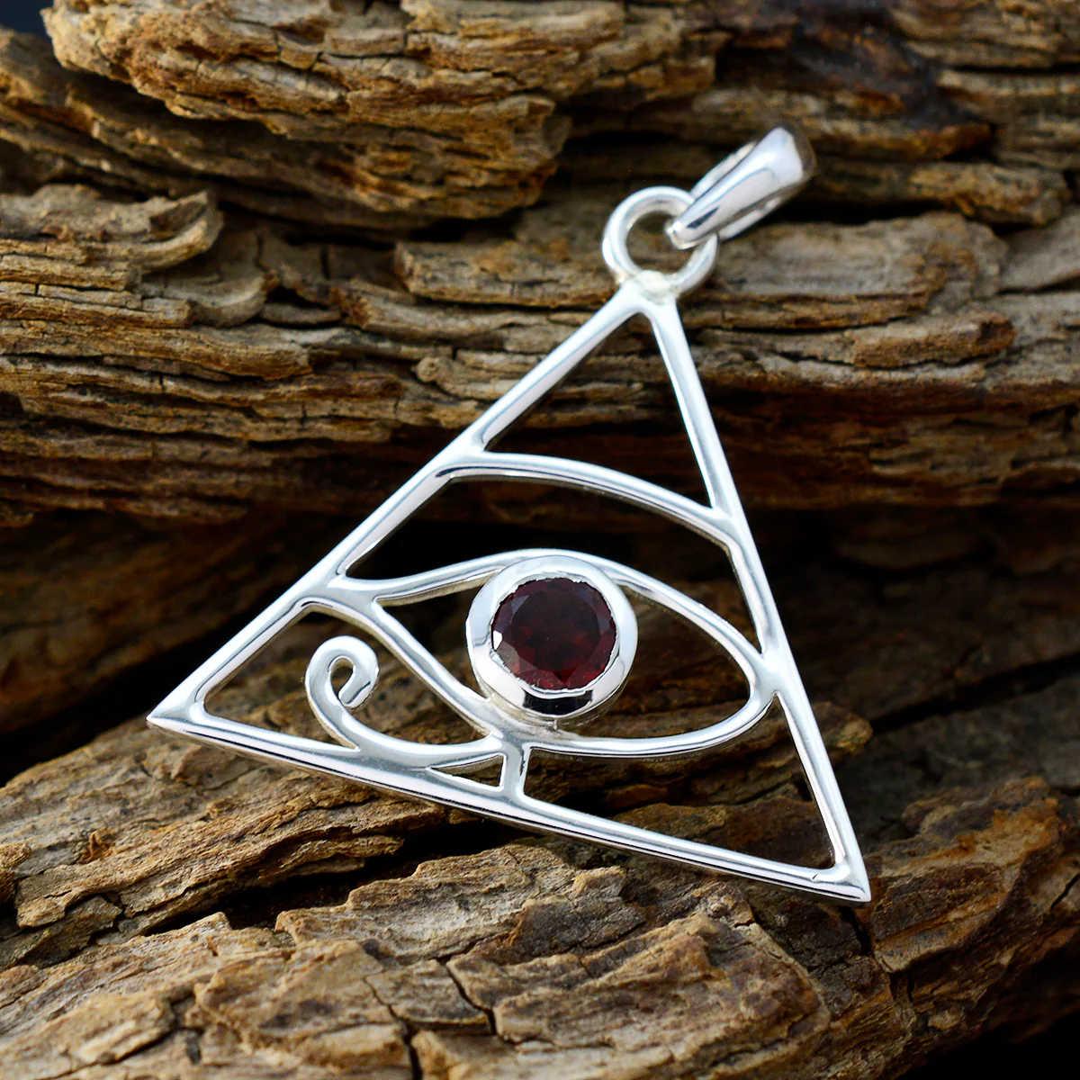 Garnet Whisper-thin Spanish 925 Silver Solitaire Florencia Rope-Wire Red Pendant Jewelry - Image 2