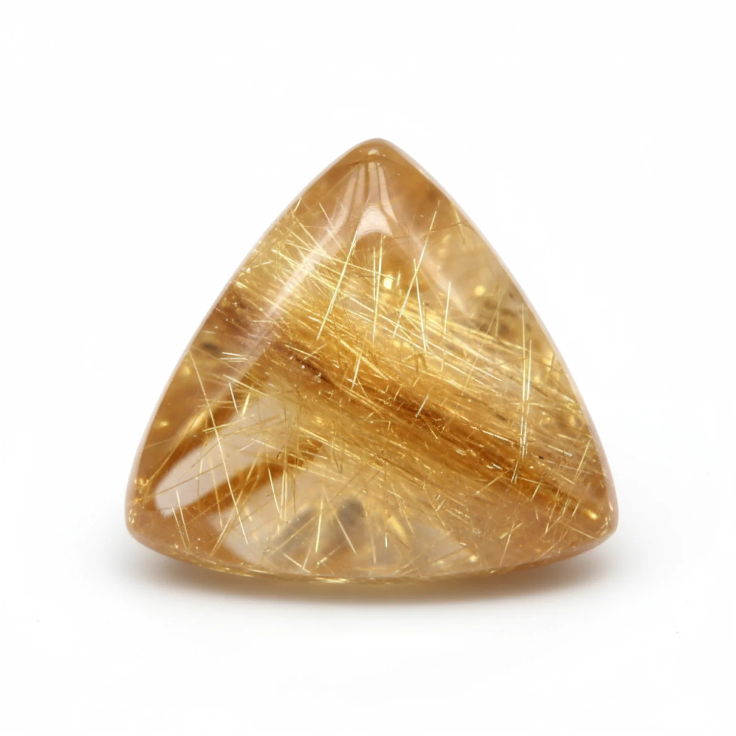 Golden Rutile 1PC Large 10x10 MM Triangle Cabochon Yellow Shine semi Precious Loose Gems - Image 2