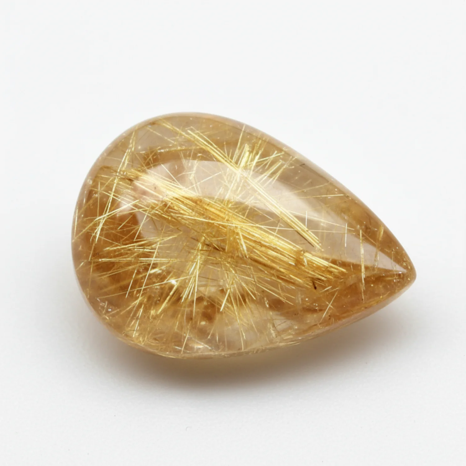 Golden Rutile 1PC Large 8x12 MM Pear Cabochon Yellow High-Quality semi Precious Precious Gemstone - Image 2