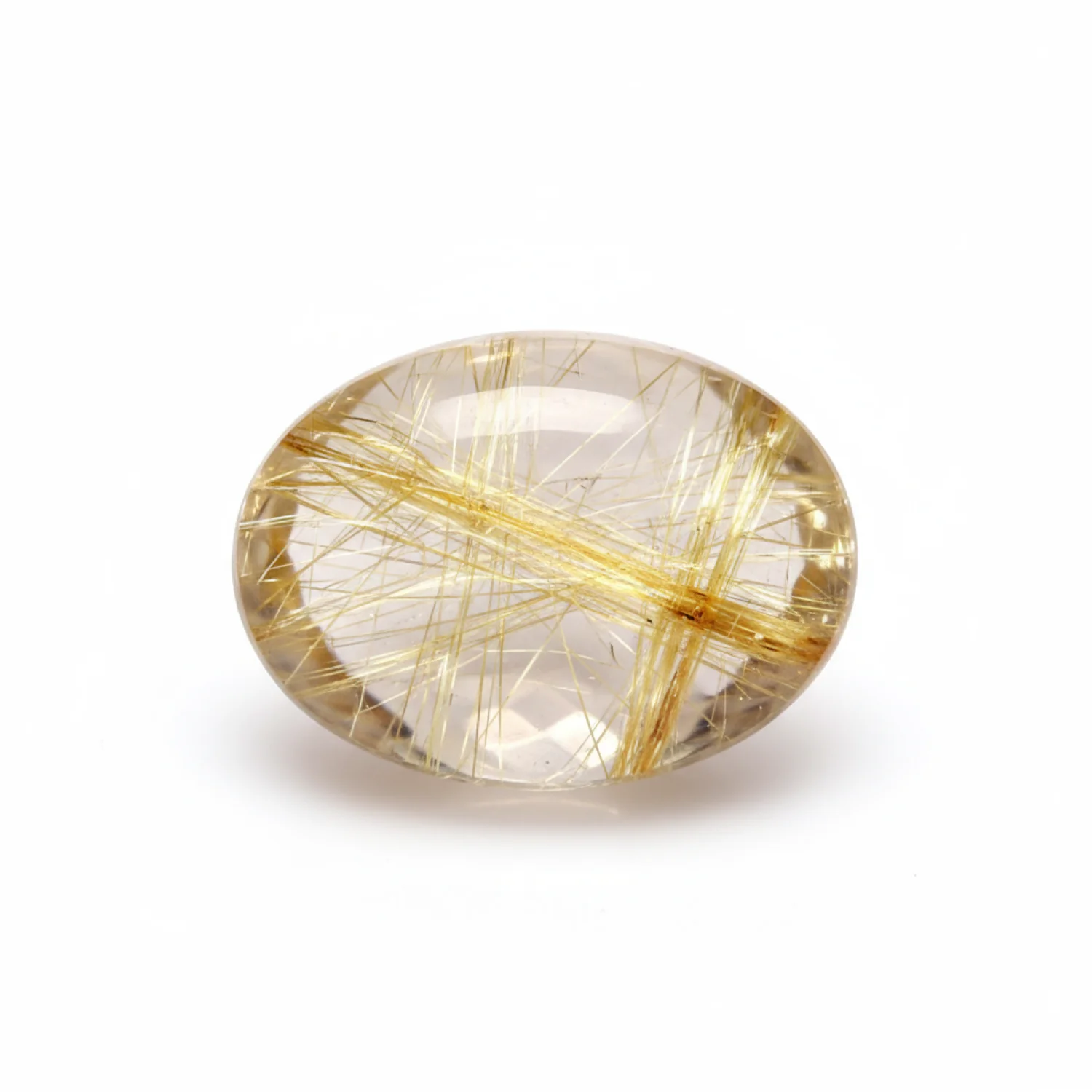 Golden Rutile 1PC Medium 7x10 MM Oval Cabochon Yellow Fine semi Precious Loose Gemstone