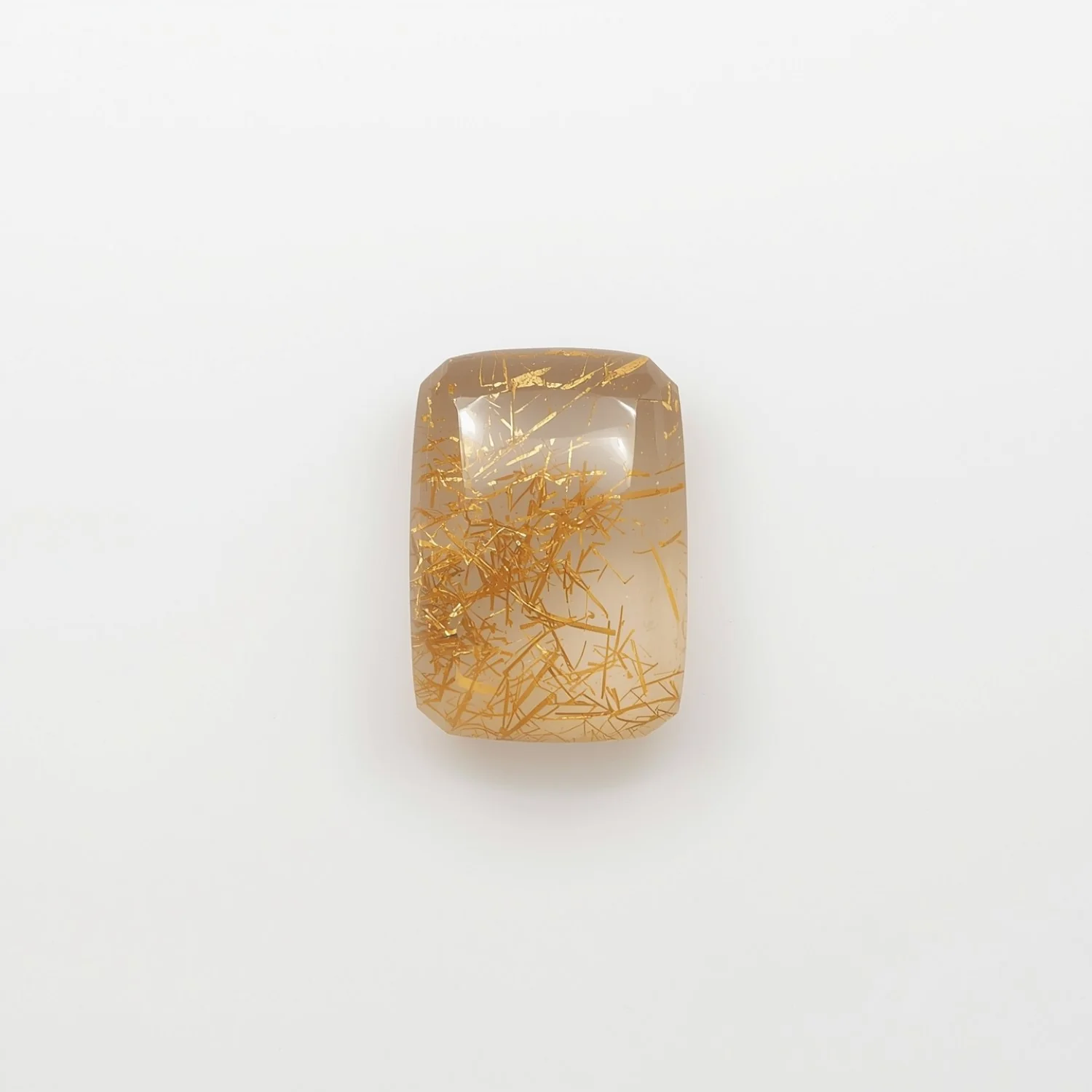 Golden Rutile 1PC Medium 8x10 MM Emerald Cabochon Yellow Genuine semi Precious Loose Gems