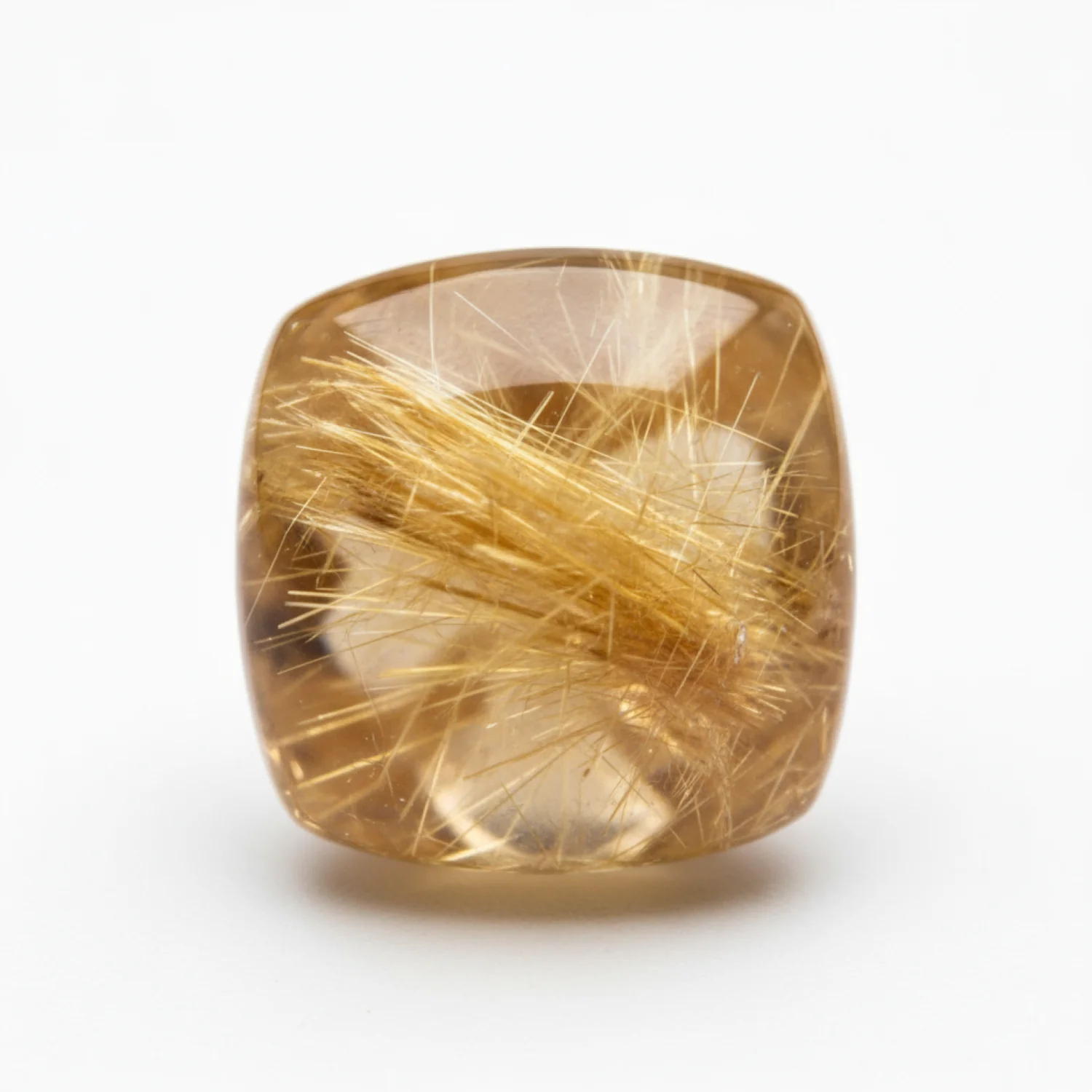 Golden Rutile 1PC Medium 9x9 MM Cushion Cabochon Yellow Lustrous semi Precious Semi Precious Gemstone - Image 2