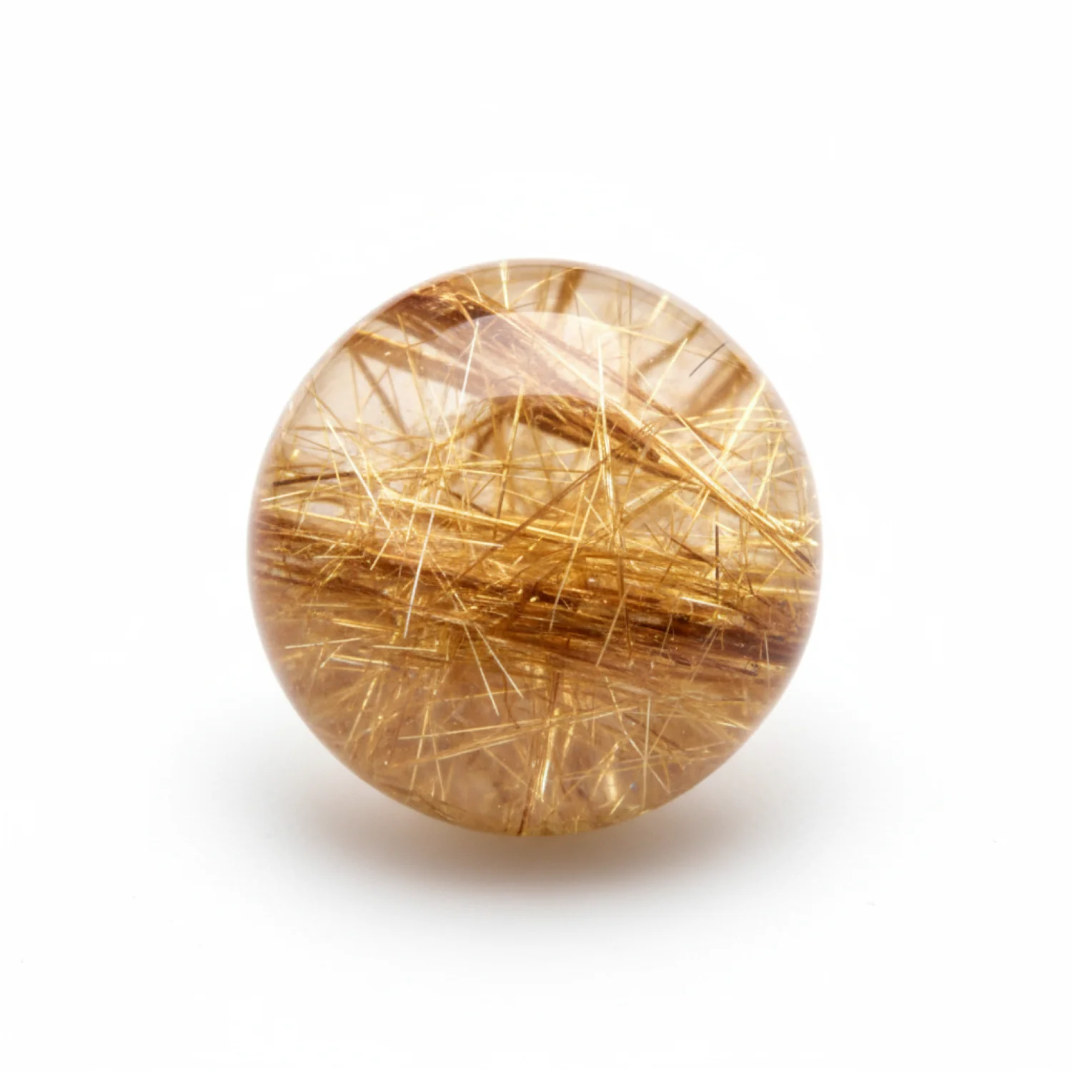 Golden Rutile 1PC Medium 9x9 MM Round Cabochon Yellow High-Quality semi Precious Precious Gemstone - Image 2