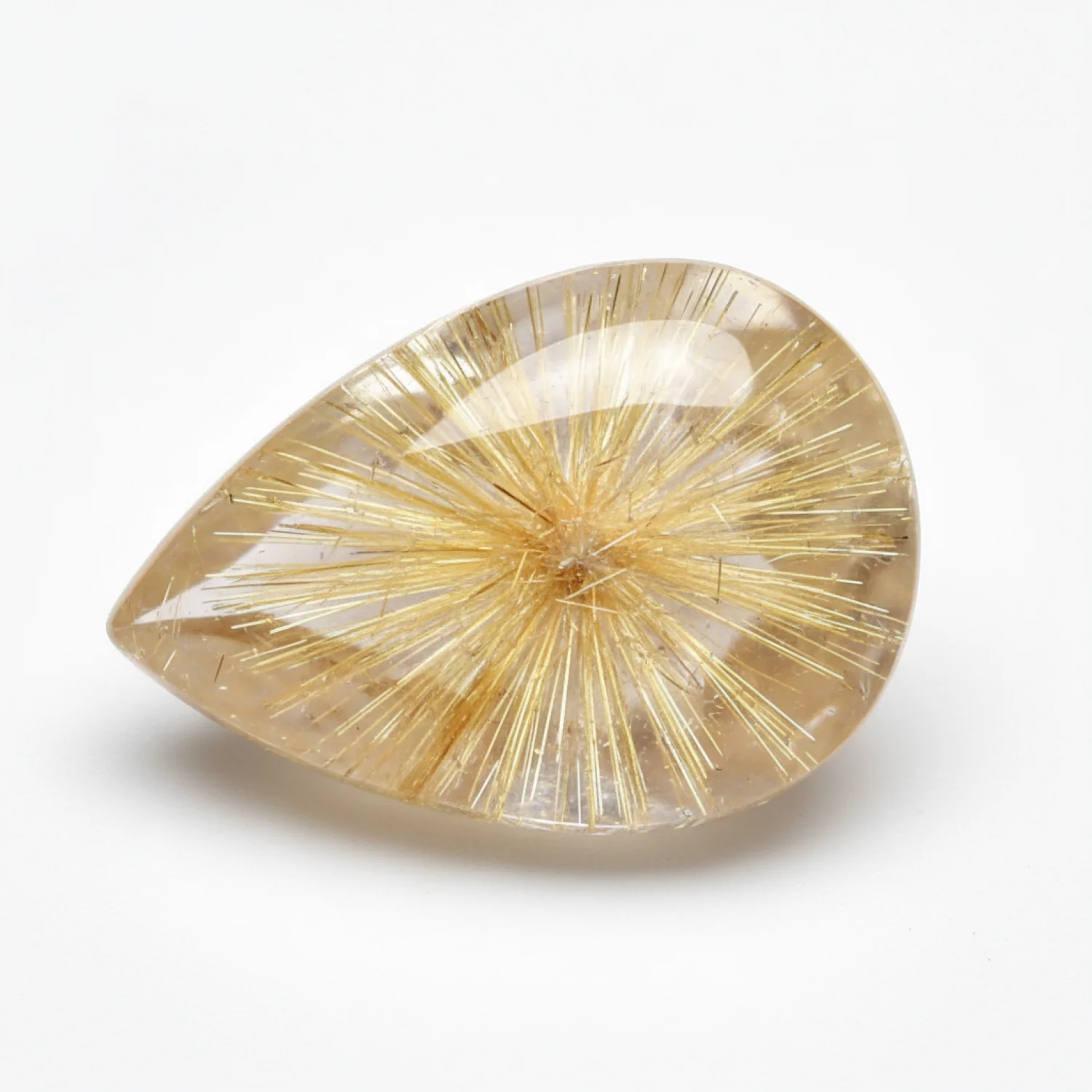 Golden Rutile 1PC Small 6x9 MM Pear Cabochon Yellow Splendid semi Precious Gems - Image 2