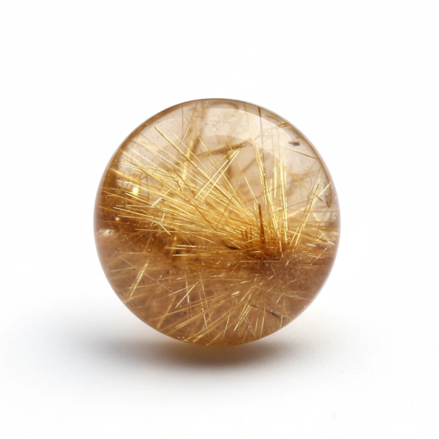 Golden Rutile 1PC Small 7x7 MM Round Cabochon Yellow Shine semi Precious Loose Gemstones - Image 2