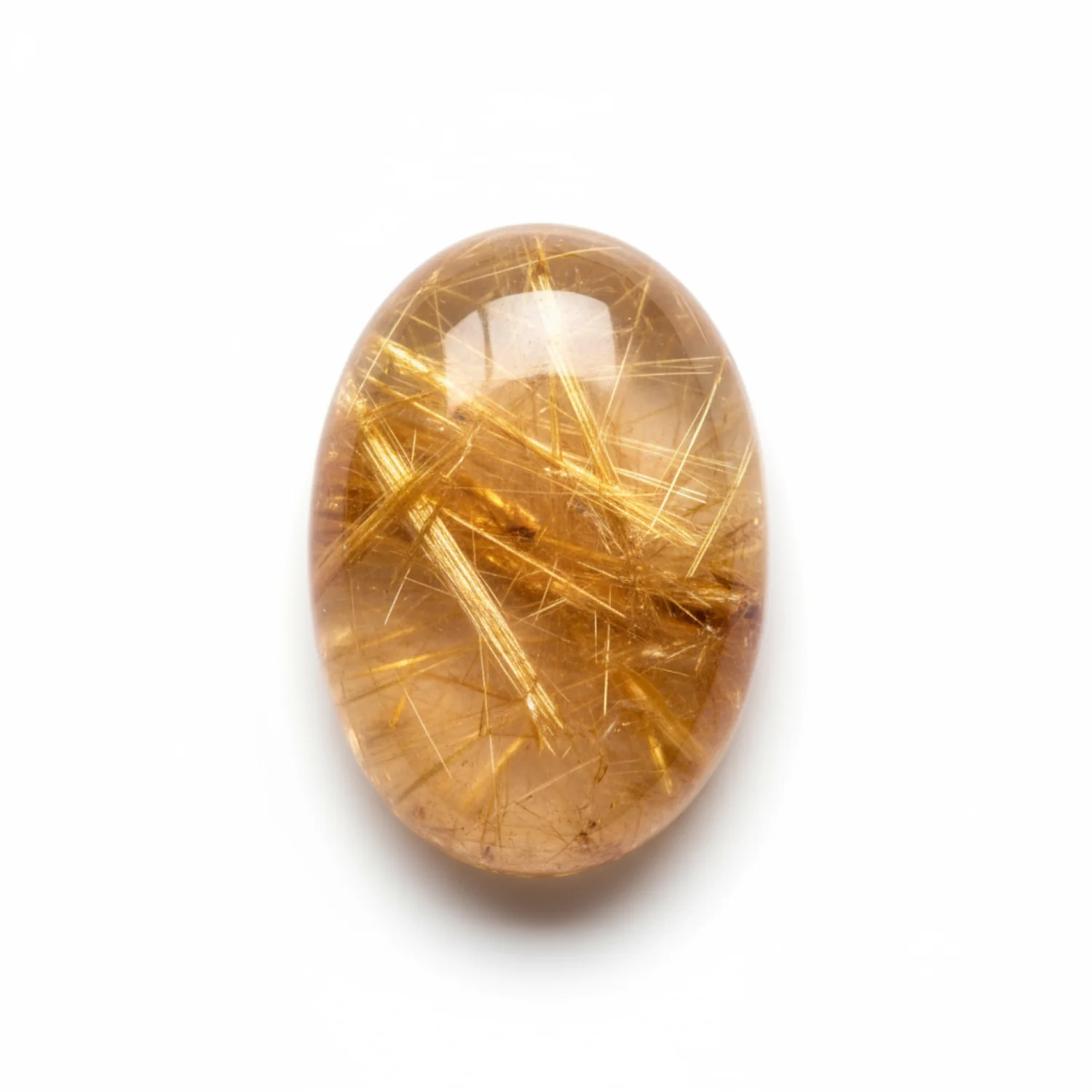 Golden Rutile 1PC Small 7x9 MM Oval Cabochon Yellow Shine semi Precious Loose Gems - Image 2