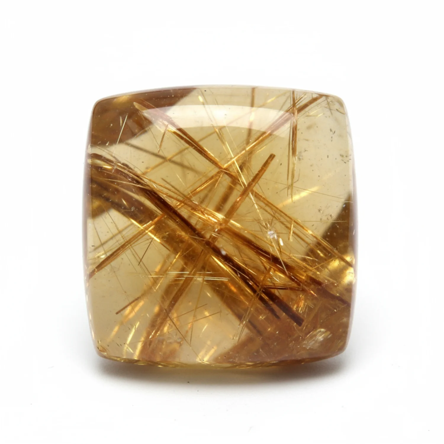 Golden Rutile 1PC Small 8x8 MM Square Cabochon Yellow Natural semi Precious Loose Gemstone - Image 2