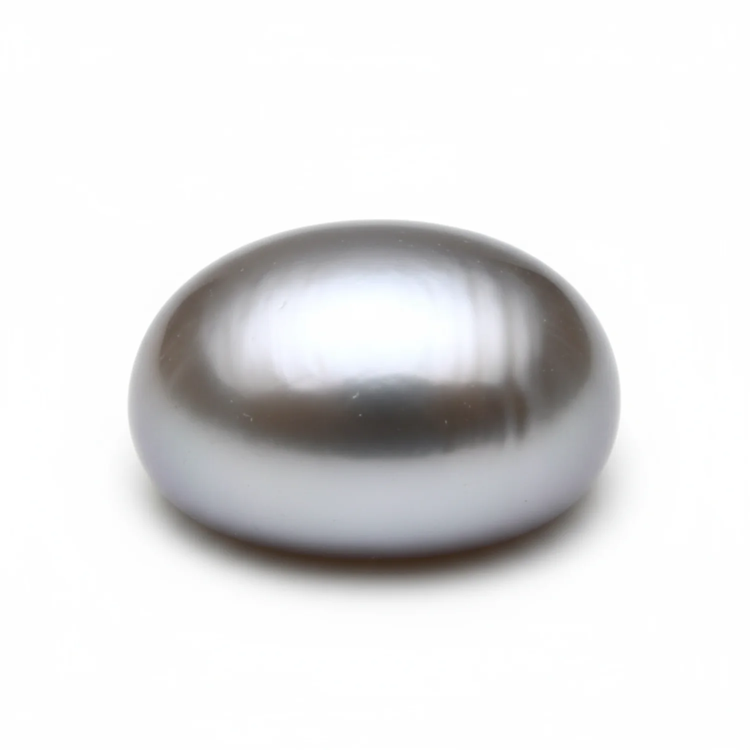 Gray Pearl 1PC Small 6x8 MM Oval Cabochon Gray Fiery semi Precious Loose Gemstone - Image 2