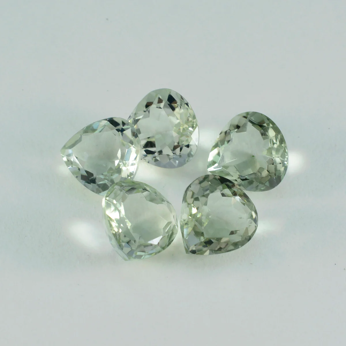 Green Amethyst 10PC Tiny 3x3 MM Heart Faceted Green Fiery Semi Precious Gems - Image 4
