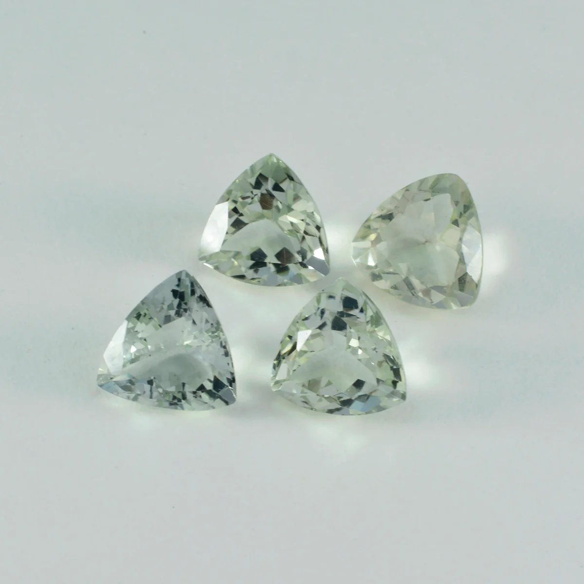 Green Amethyst 10PC Tiny 3x3 MM Triangle Faceted Green Fiery Semi Precious Gems